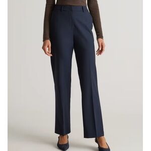 Quince Italian Wool Straight Leg Pants, Navy, Size 12